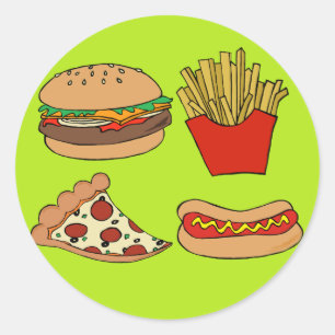 Sticker Rond Conception d'aliments indésirables