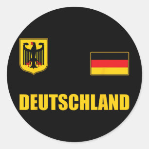 Sticker Rond Conception d'Allemagne Vêtement Allemagne Tenue Vê