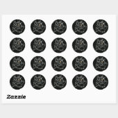 Sticker Rond Conception d'amour de chat mignon (Feuille)