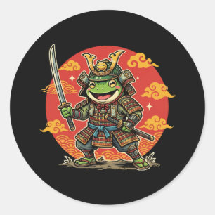 Sticker Rond Conception d'animal de guerrier de samouraï de gre