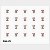 Sticker Rond Conception d'anniversaire drôle de vache highland (Feuille)
