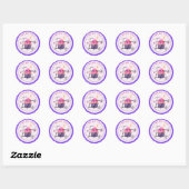 Sticker Rond Conception d'appréciation mignonne et douce (Feuille)