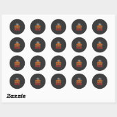 Sticker Rond Conception d'arbre de citrouille d'humeur actuelle (Feuille)