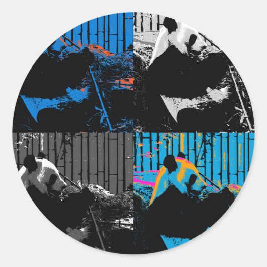 Sticker Rond Conception d'art moderne multi-panneaux d'ours Pan (Devant)