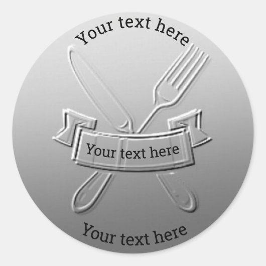 Sticker Rond Conception d'art personnalisable de la fourche de (Devant)