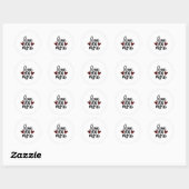 Sticker Rond Conception d'attrait classique Je t'aime plus (Feuille)