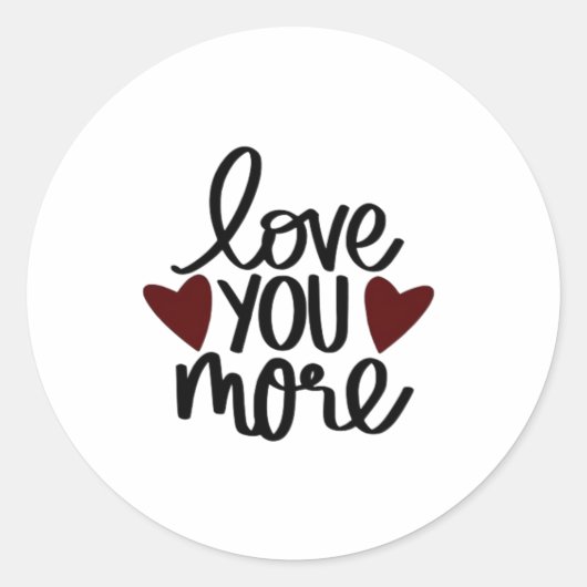 Sticker Rond Conception d'attrait classique Je t'aime plus (Devant)