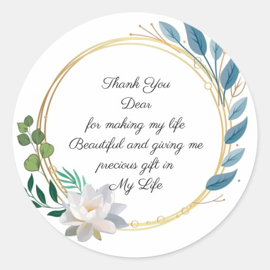 Sticker Rond Conception d'autocollant Merci  (Devant)