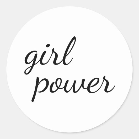 Sticker Rond Conception d'autonomisation moderne féministe de g (Devant)