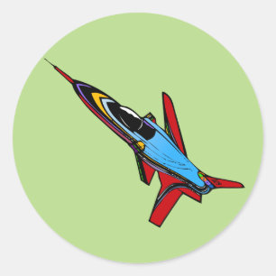 Sticker Rond Conception d'avion-chasse Supersonic Airforce pour