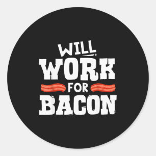 Sticker Rond Conception de bacon drôle pour hommes femmes garço