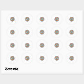 Sticker Rond Conception de badge arc-en-ciel de protestation de (Feuille)
