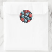 Sticker Rond Conception de baies mixtes (bleuets et framboises) (Sac)