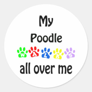 Sticker Rond Conception de balades de caniche