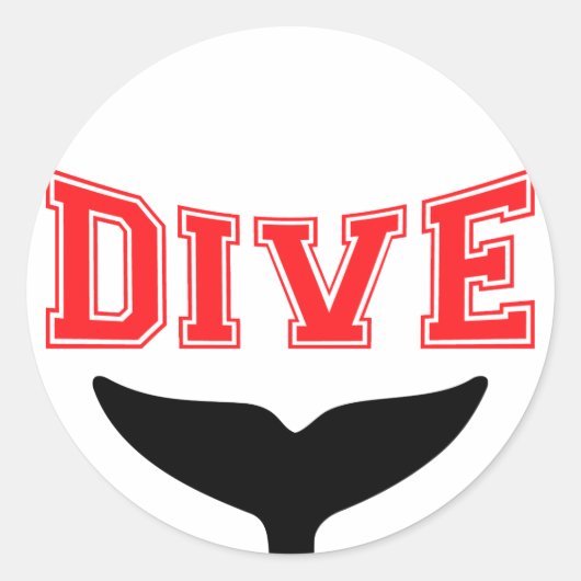 Sticker Rond Conception de baleines SCUBA Dive (Devant)
