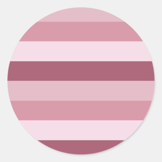 Sticker Rond Conception de bandes de tons de couleur rose (Devant)