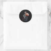 Sticker Rond Conception de basket-ball (Sac)