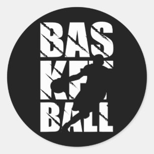 Sticker Rond Conception De Basket-Ball Pour Lecteur Et Panier D