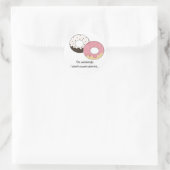 Sticker Rond Conception de beignets mignon avec les mots (Sac)
