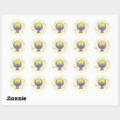 Sticker Rond conception de boule de cristal magique (Feuille)