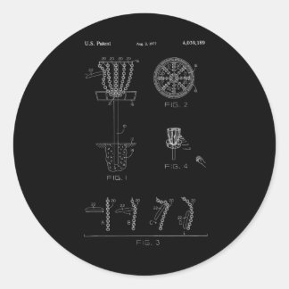 Sticker Rond Conception de brevet de cible de panier de golf à