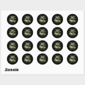 Sticker Rond Conception de cadeau de drôle de blague de camping (Feuille)