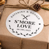 Sticker Rond Conception de cadeau de mariage Rustic White Smore