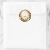 Sticker Rond Conception de cadre floral vibrant (Sac)