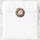 Sticker Rond Conception de cadre floral vibrant (Sac)