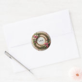 Sticker Rond Conception de cadre floral vibrant (Enveloppe)