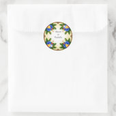 Sticker Rond Conception de cadre floral vibrant (Sac)