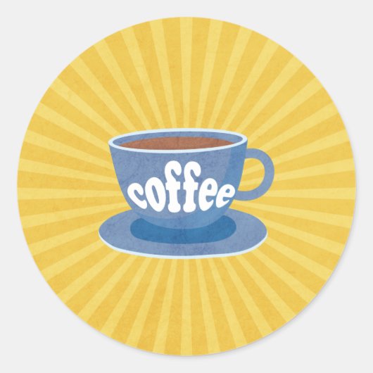 Sticker Rond Conception de café rétro (Devant)