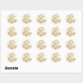 Sticker Rond Conception de calligraphie autocollante Eid Mubara (Feuille)