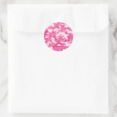 Sticker Rond Conception de caméscopes rose et blanc (Sac)