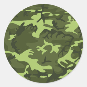 Sticker Rond Conception de camouflage de l'armée verte