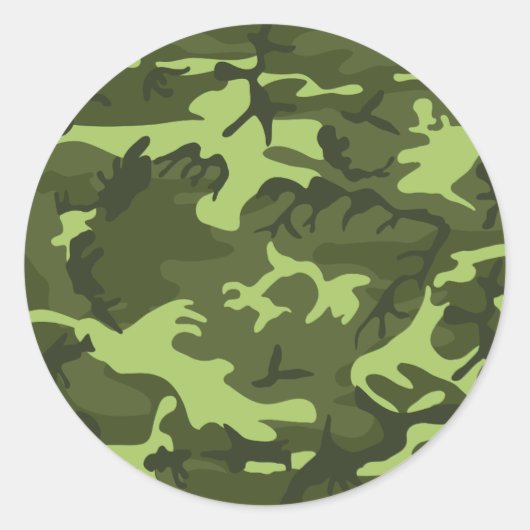 Sticker Rond Conception de camouflage de l'armée verte (Devant)