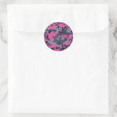 Sticker Rond Conception de camouflage rose (Sac)