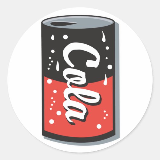 Sticker Rond conception de canette de cola rétro (Devant)