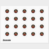 Sticker Rond Conception de castor de boxe cool pour un style de (Feuille)