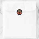 Sticker Rond Conception de castor de boxe cool pour un style de (Sac)