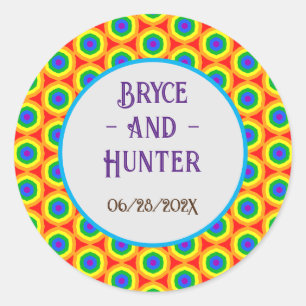 Sticker Rond Conception de cercle de Rainbow LBGTQA +