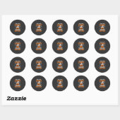 Sticker Rond Conception de chapeau de sorcière de citrouille de (Feuille)