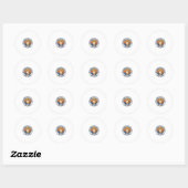 Sticker Rond Conception de chat de batterie sociale introverti (Feuille)