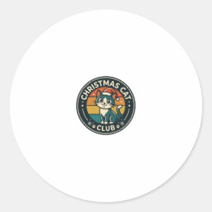 Sticker Rond Conception de chat de Noël chaton mignon - Club de