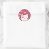 Sticker Rond Conception de chat mignon (Sac)