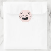 Sticker Rond Conception de chat mignon | Illustration féline ad (Sac)