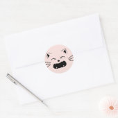 Sticker Rond Conception de chat mignon | Illustration féline ad (Enveloppe)
