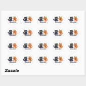 Sticker Rond Conception de chats mignons attirés par les opposé (Feuille)