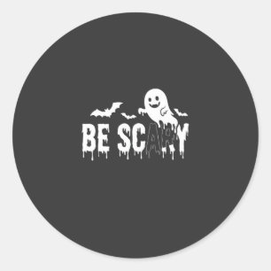 Sticker Rond Conception de chauve-souris fantôme Halloween effr