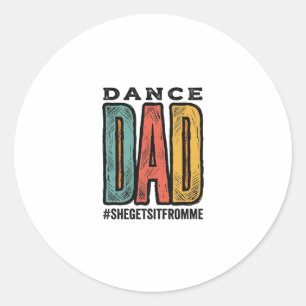 Sticker Rond Conception de chemise à typographie vintage Dance
